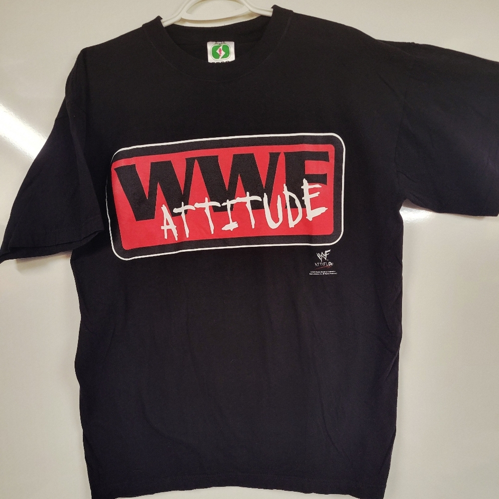 Vintage WWF Attitude Men's MEDIUM Black Wrestling T-Shirt, Bogo Ultra Tag